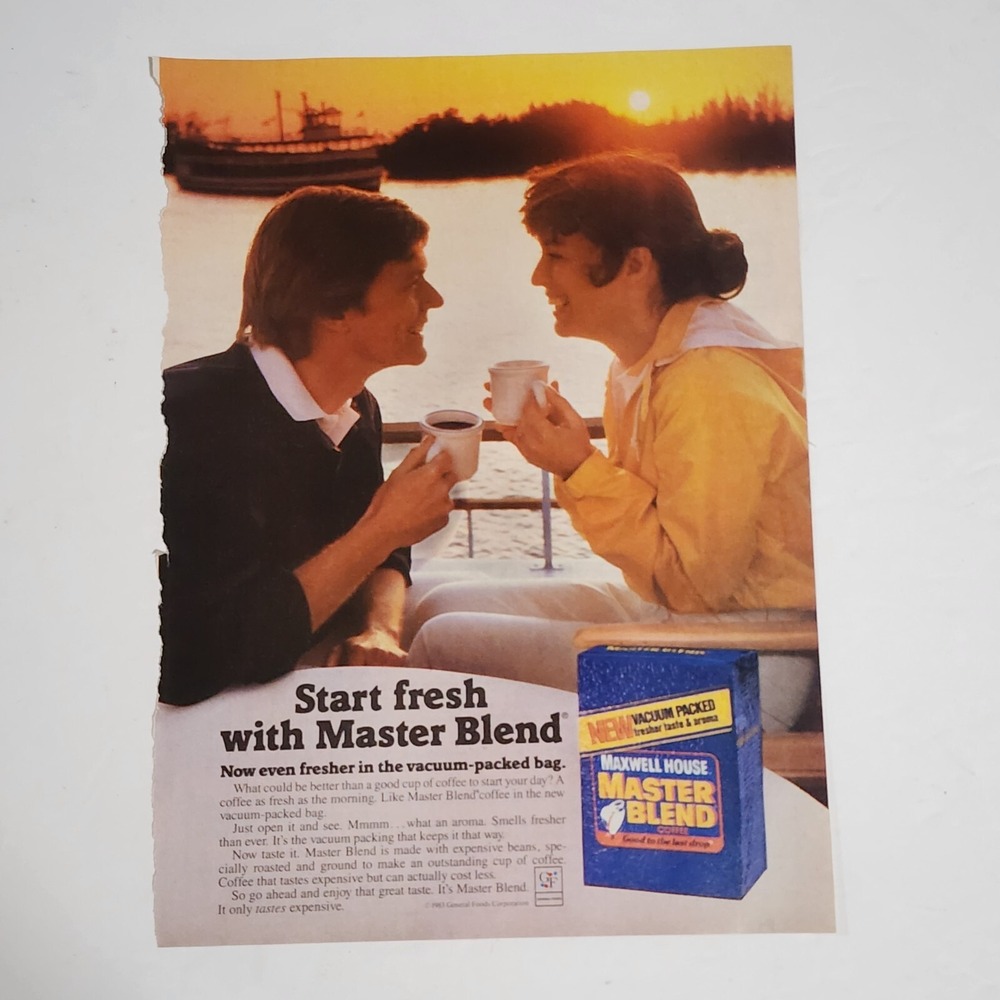 Vintage Print Ad Maxwell House Master Blend coffee sunrise clipping 1983 8x10.5